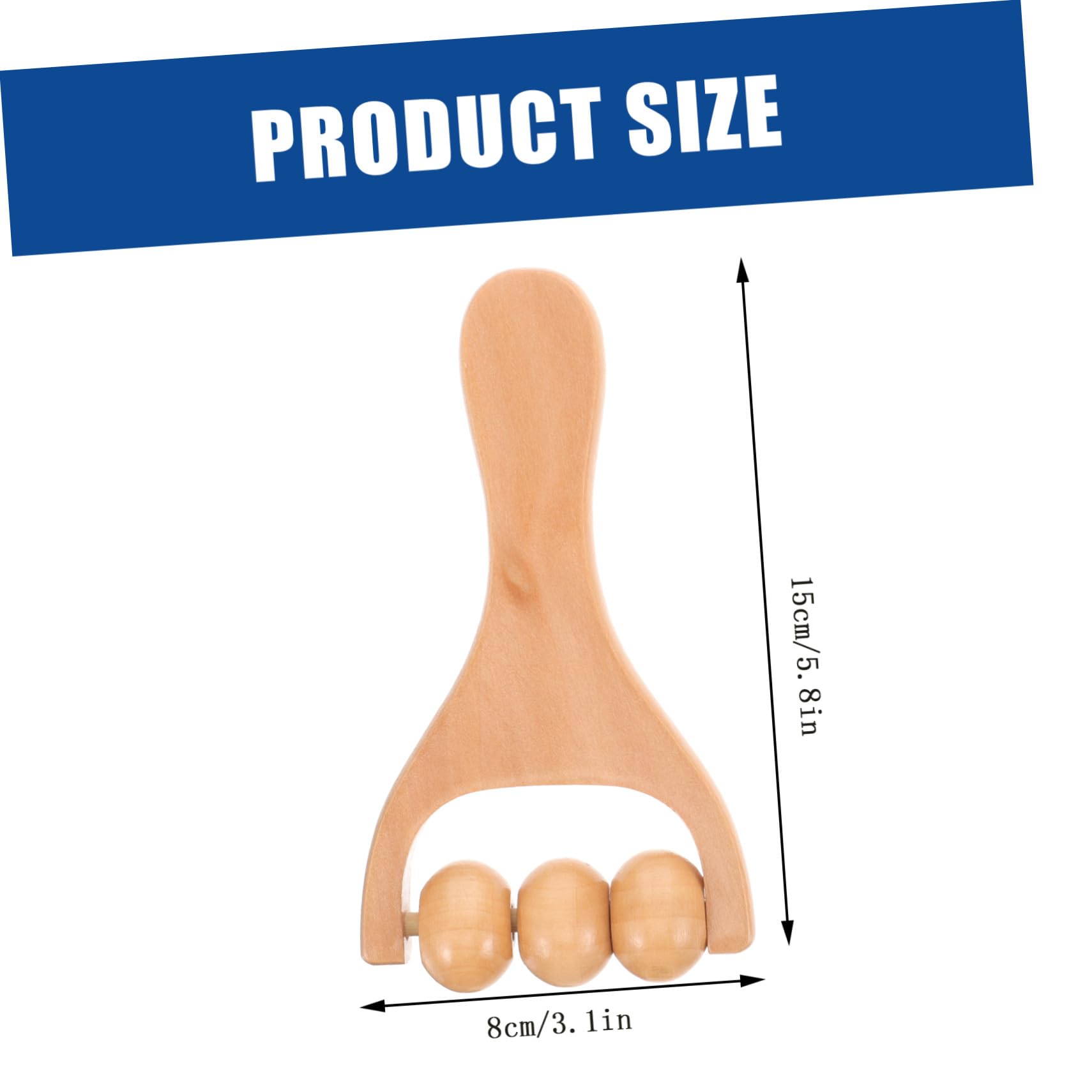 Rodillo de Masaje de Madera para Cuerpo y Rostro, 2 Piezas, Herramienta de Masaje Manual para Puntos Gatillo, Adecuado para Relajación de Cuello y Hombros
