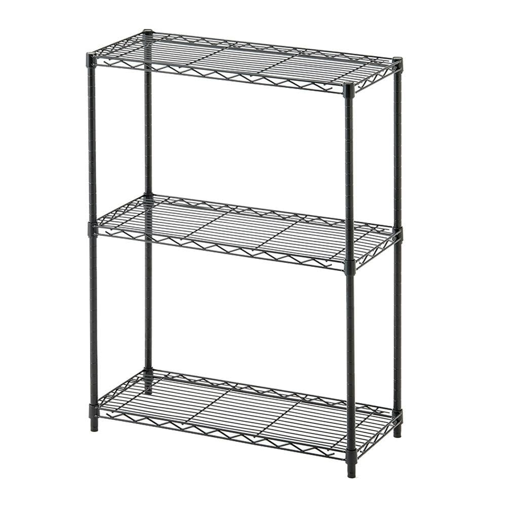 KRE MS 3D　シェルフ　3段　ブラック　スチール Amazon｜カインズ(CAINZ) インテリアシェルフ67 3段 MB4 幅67.2cm×奥行