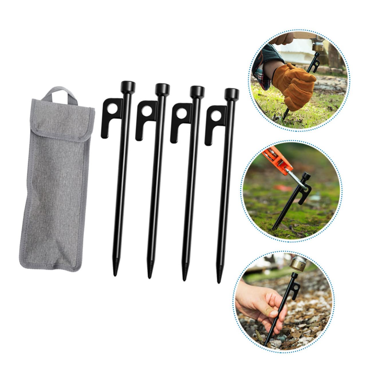 Abaodam Zeltbodennägel Aus Metall Für Camping Zeltpfähle Zum Befestigen Outdoor-bodenheringe Mit Scharfem Ende Für Sand Und Schnee