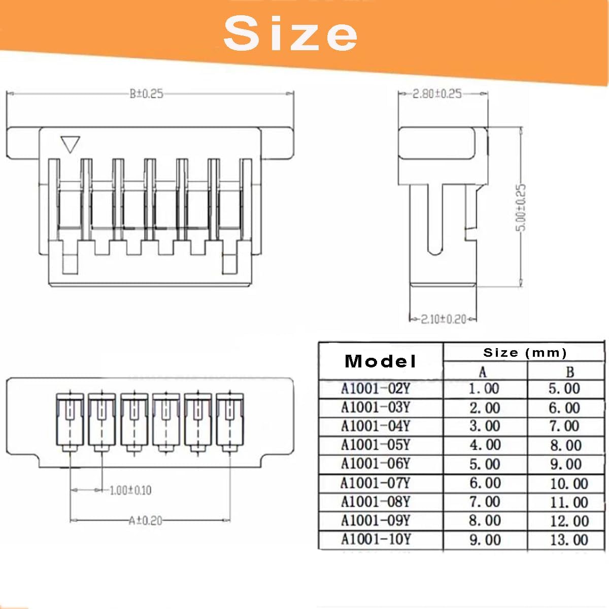 PENGLIN 495Pcs JST SH 1.0mm Connector Kit,2/3/4/5/6/7/8/9/10 Pin Housing Connectors,1.0mm Pitch JST Adapter,SH 1.0mm Plug Adapter - Image 3