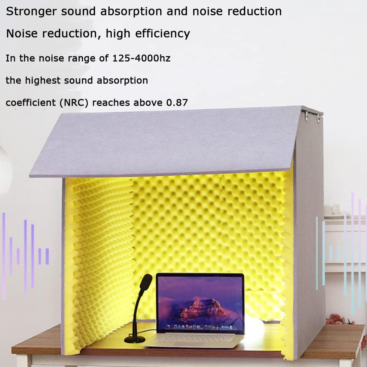 Cabina vocal portátil insonorizada para grabación de música en casa, podcasting, diseño totalmente cerrado para apertura de puerta, cubierta insonorizada de escritorio para tratamientos acústicos