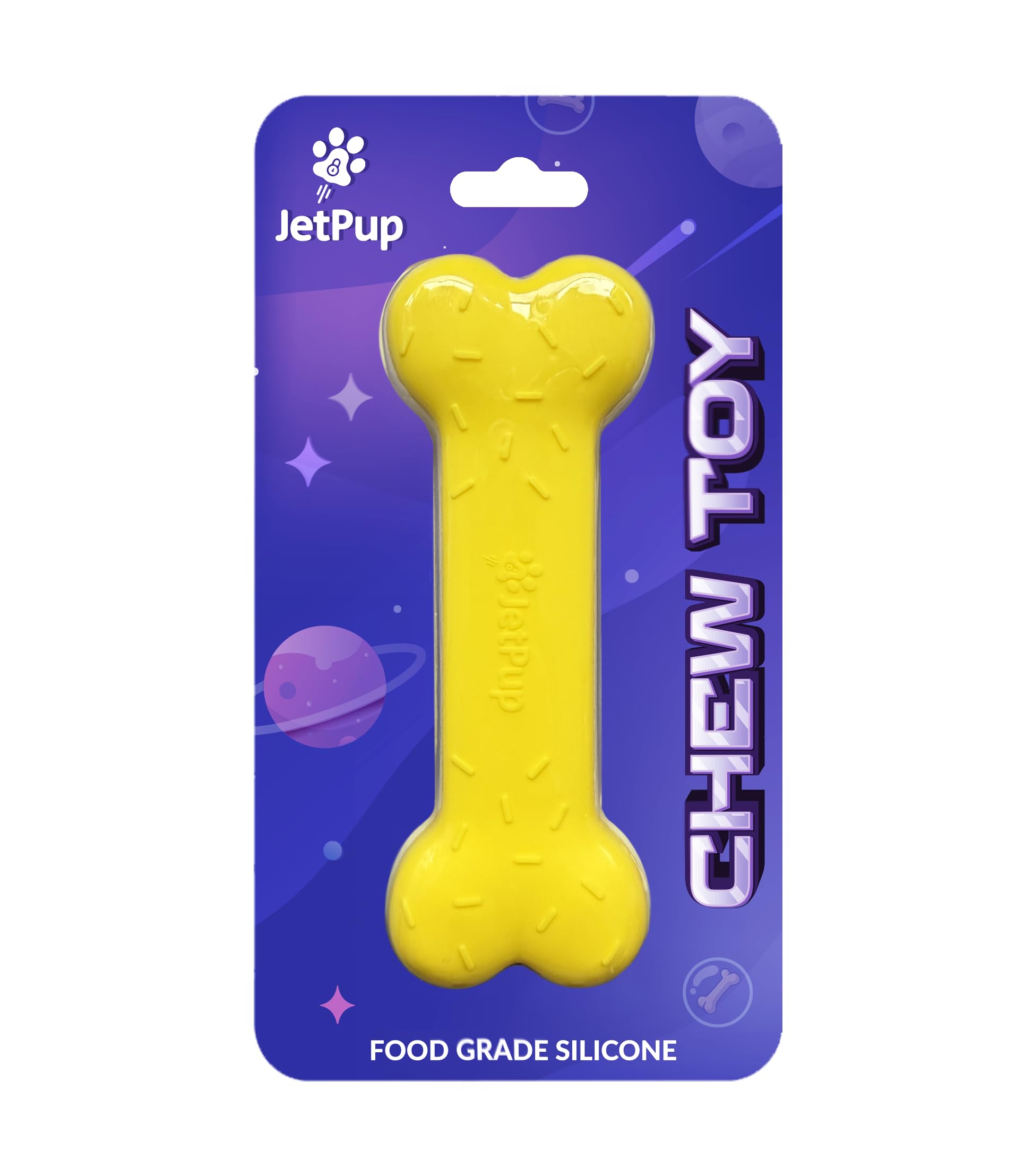 JetPup Pup Chew Toy - Bone - Human Grade Chew Toy - Human Pup Play - 100% Food Grade Silicone (Yellow Bone)