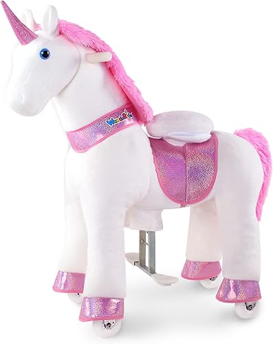 Miniatura 41 de WondeRides Caballo de juguete para pasear a caballo, tamaño M 4 para edades de 4 a 9 años (36 pulgadas de altura), unicornio mecánico con ruedas