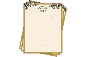 100PCS Vintage Christmas Holly Letterhead