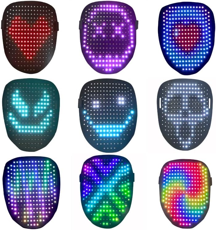 Miniatura 3 de Máscara LED brillante para Halloween, máscara LED iluminada, máscara aterradora, adecuada para disfraces y fiestas de cosplay
