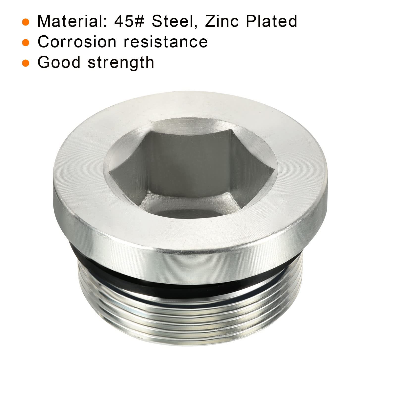 PATIKIL M10*1 Interne Hex Tête Tuyau Raccord Bouchon, Mâle Fil 45