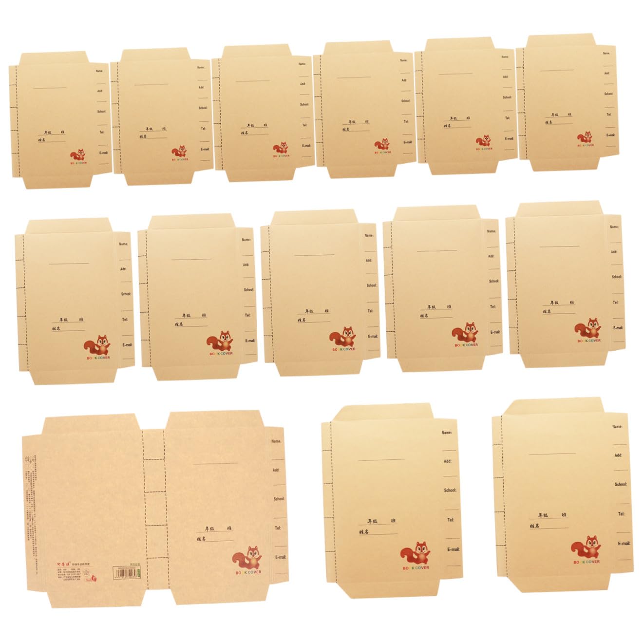 Copertine Libri Scolastici 30pezzi in Carta Kraft Regolabili | Festa Scuola Decor, per Libro e Textbook, Student Stationery, Piegatura Flessibile e Spazio Note