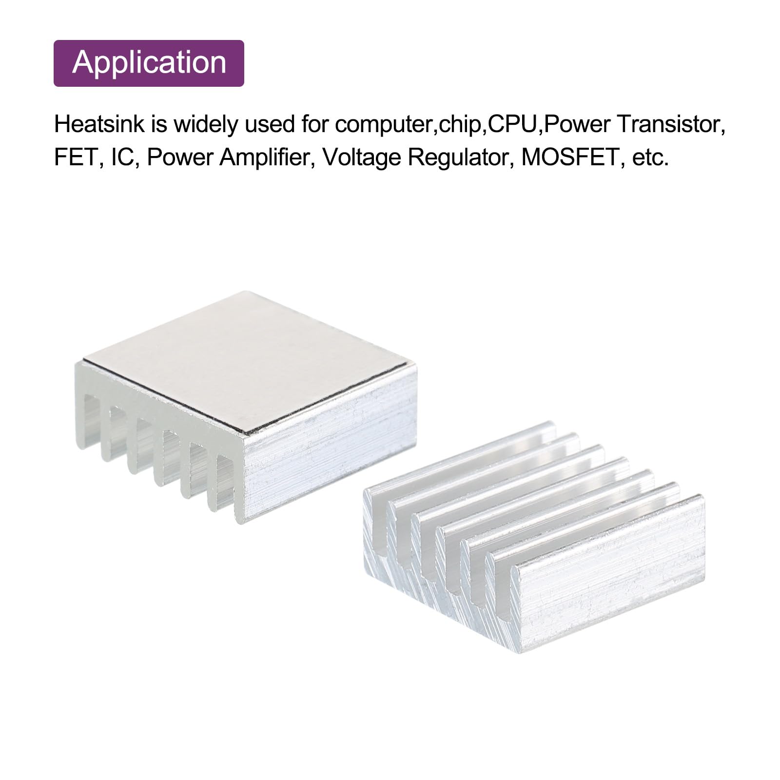 10 Dissipatori Alluminio 14x14mm - Radiatore Raffreddamento Per Chip Elettronici