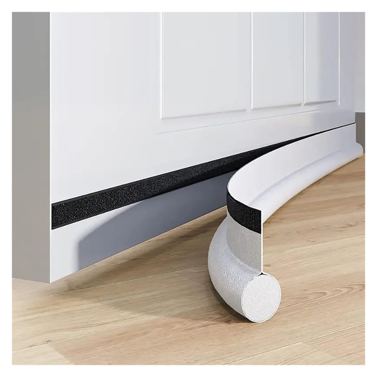 Draft Excluder For Doors Adjustable Door Bottom Seal Strip Weatherstrip Sealing Strip Sound Insulation Wind Strip Foam Tape Waterproof Gap Seal(WHITE)