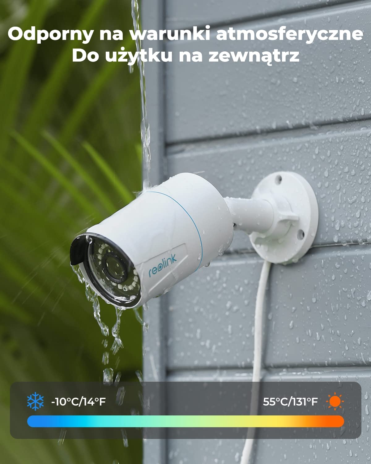 Reolink Inteligentna, Zewnętrzna Kamera Monitoringu PoE 5MP z Wykrywaniem Ludzi/Pojazdów, Pogodoodoprność IP66, Kamera CCTV IP z Slotem Karty microSD, Kamera Monitoringu z Nagrywaniem Audio RLC-510A