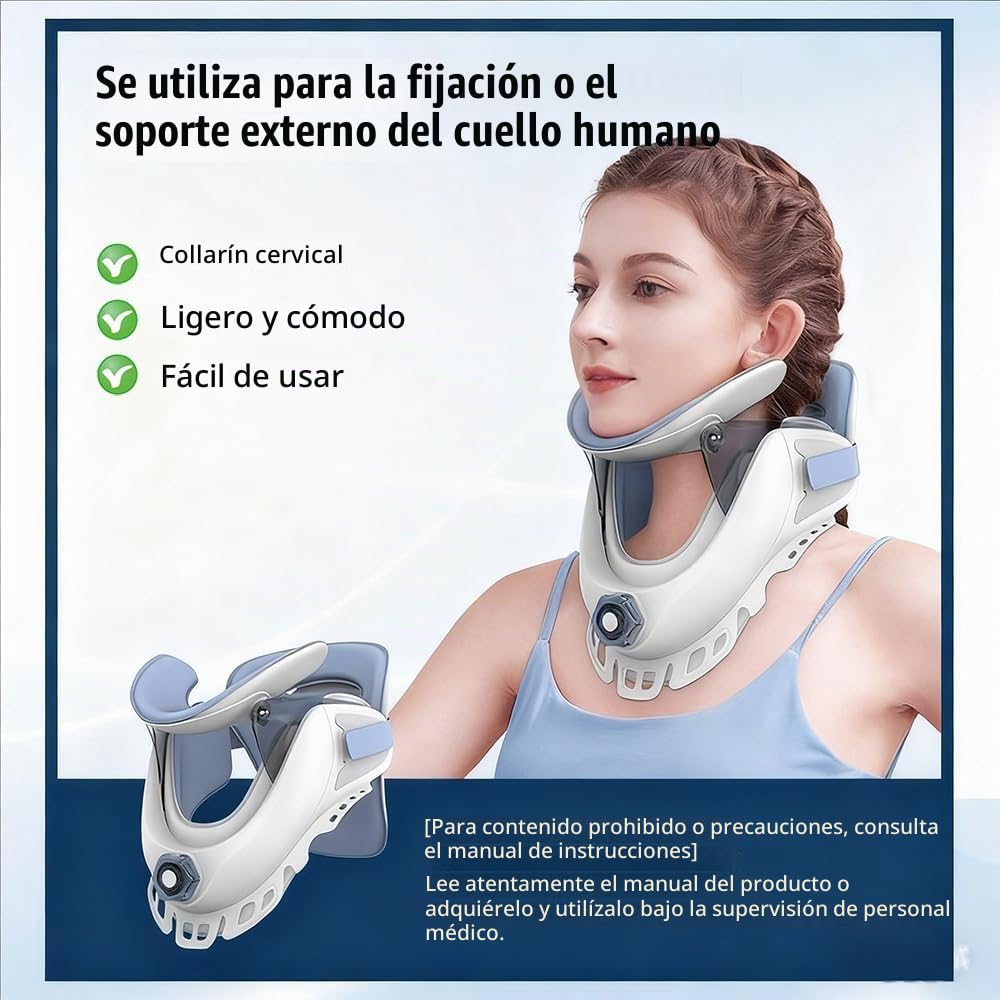 Dispositivo De Tracción Cervical Ajustable y Ligero -Con Soporte Cervical De Almohadilla Inflable,Para Dolor y Soporte Del Cuello,Alivio De La Presión Cervical y Tensión,Adecuado Para Uso Doméstico