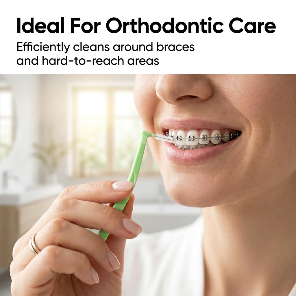 20 Stück Interdentalbürsten, Interdentalbürste 0,6 mm Zahnzwischenraumbürsten Gründliche Reinigung Abgewinkelter Bürstenkopf Leichten Zugang Schonend Zahnfleisch Tägliche Mundhygiene Zahnpflege