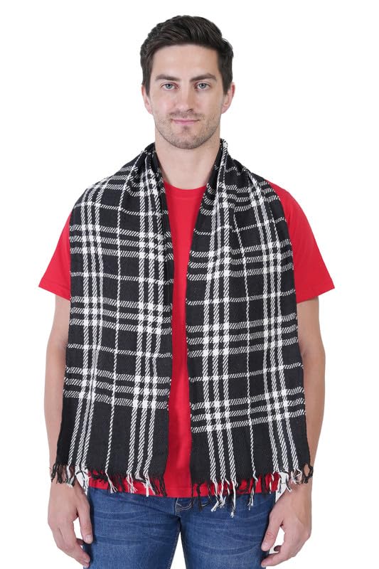 Amazon Brand - Nora Nico Men's Acrylic Warm Checkered Muffler, Unisex Casual Stole for Winters-image-6
