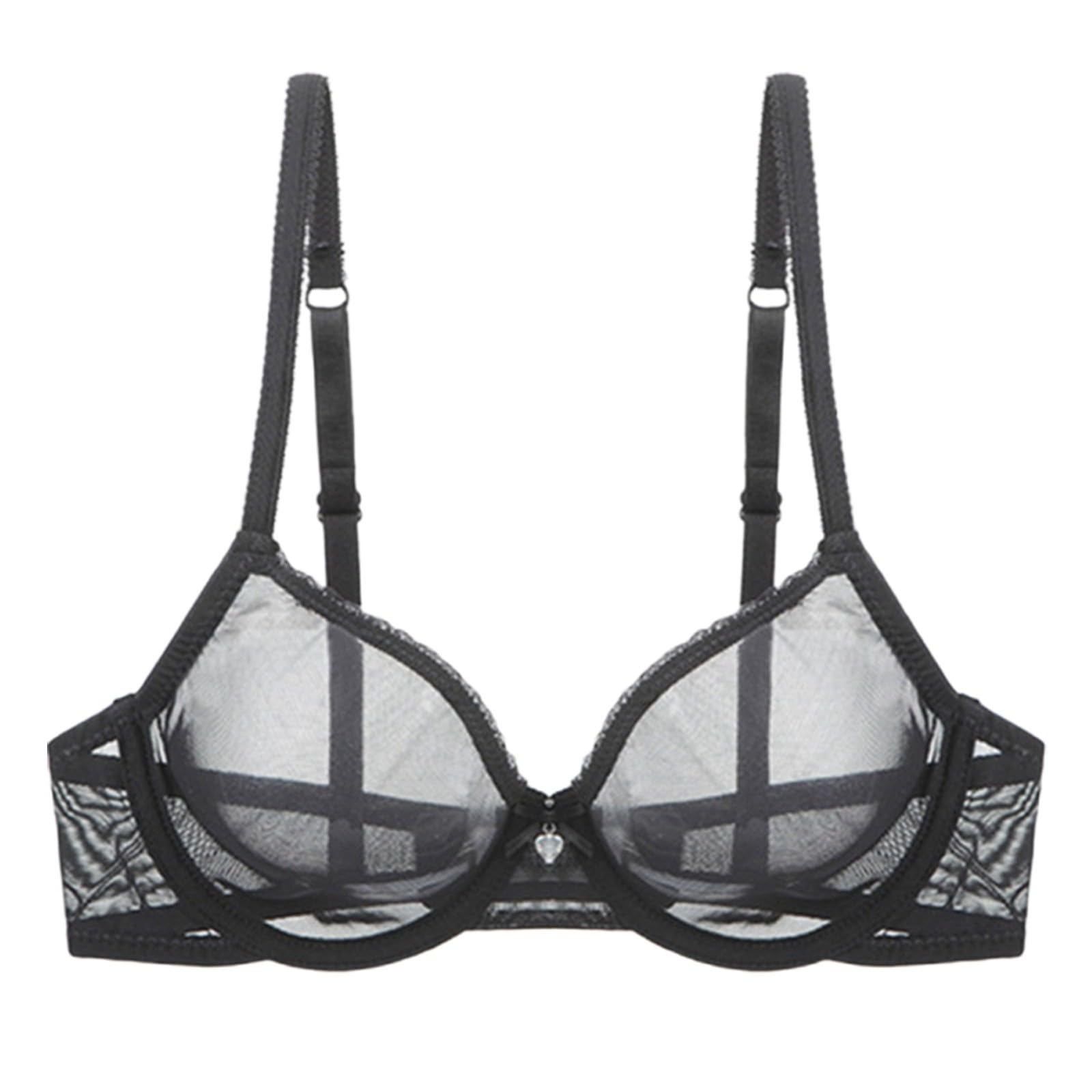 Womens Sexy Sheer Mesh Bra Unlined Underwire Lace Bralette Transparent Comfortable Everyday Wear