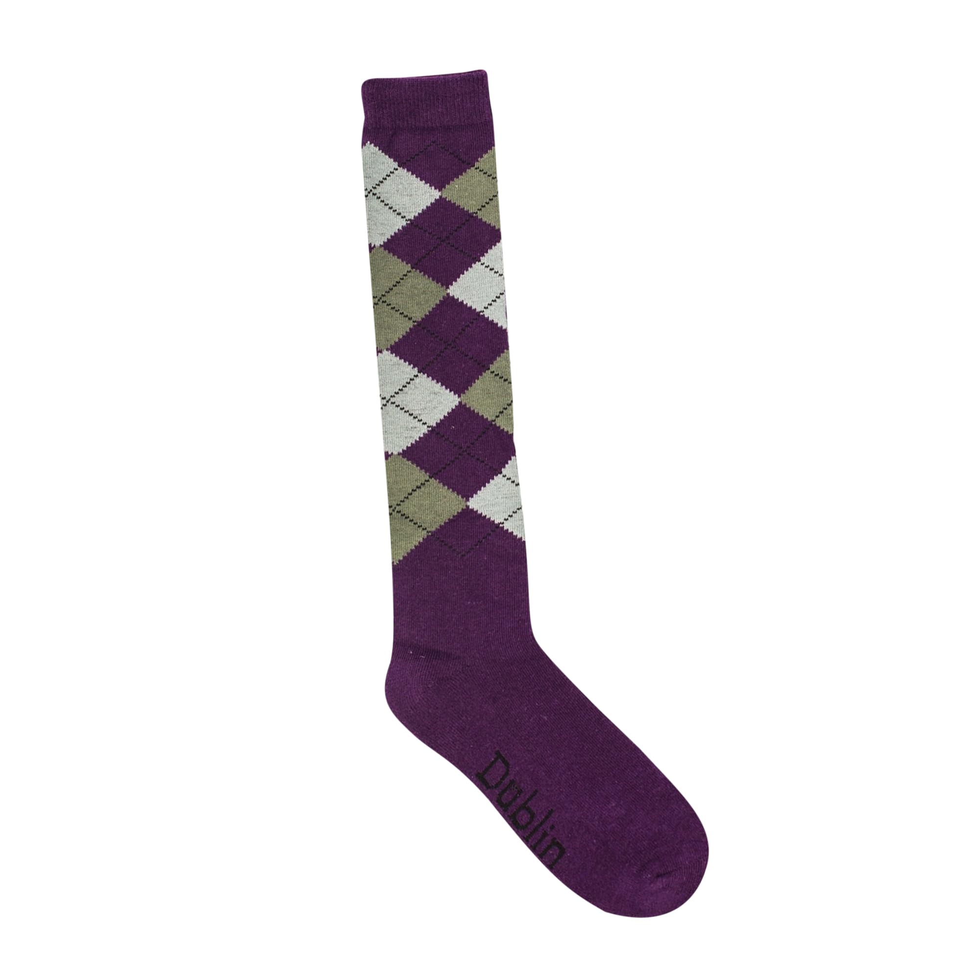 DUBLIN Unisex Argyle Socks (One Size) (Purple/Ash)