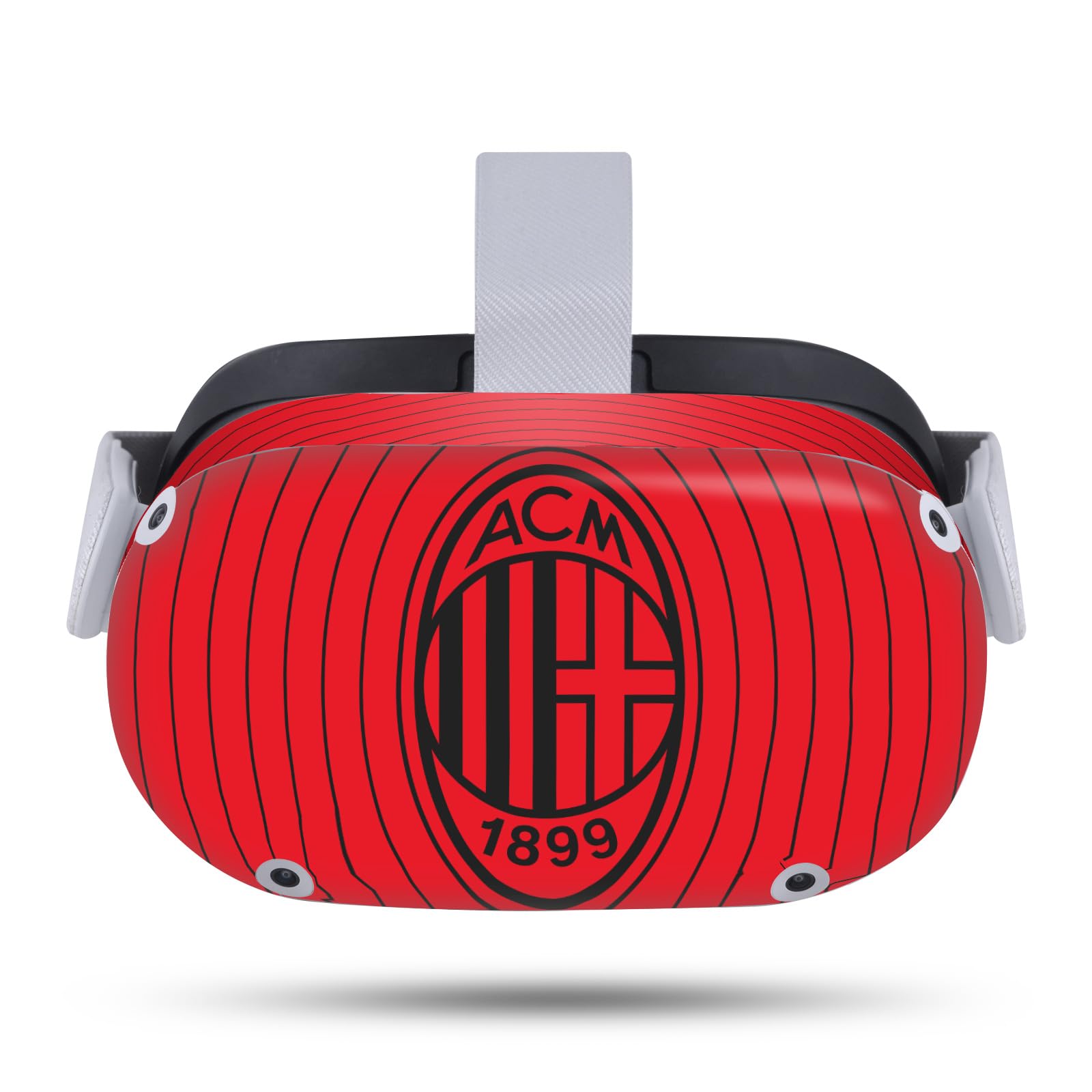 Head Case Designs Officially Licensed AC Milan Red and Black Art Vinyl Sticker Skin Decal Cover Compatible with Meta Quest 2