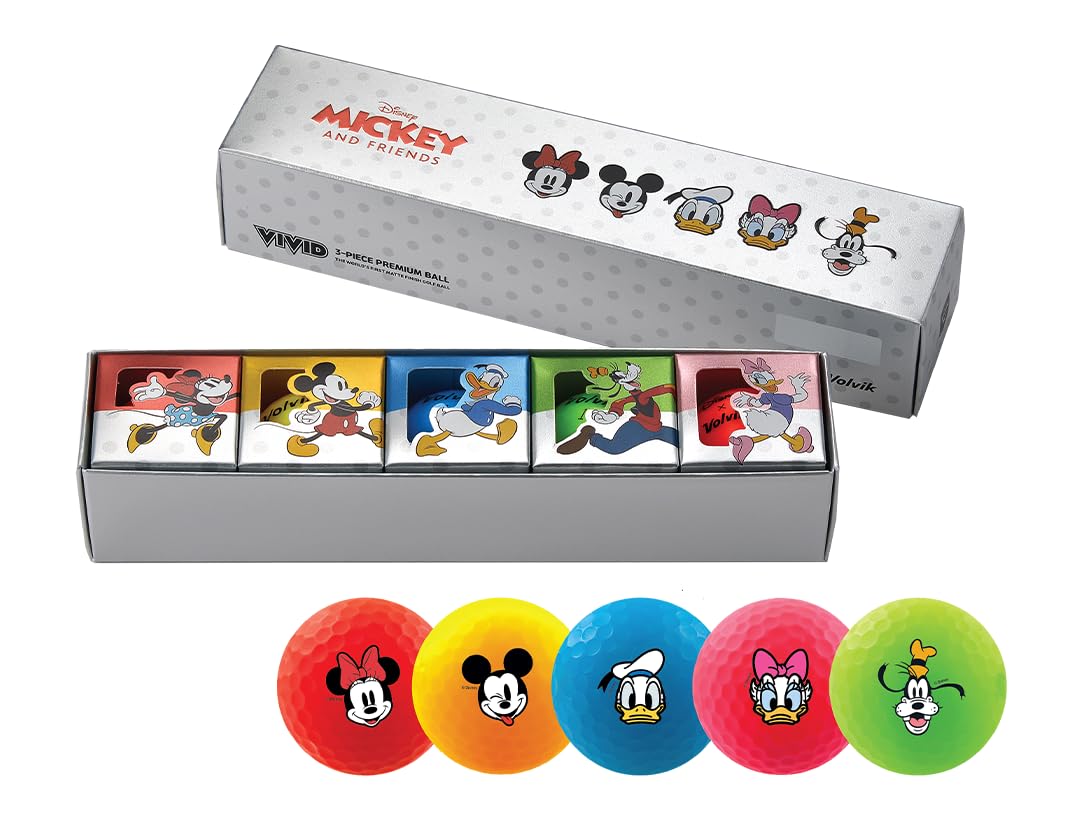 Volvik x Disney - Micky & Friends Vivid Collector Golf Ball Gift 5-Ball Pack