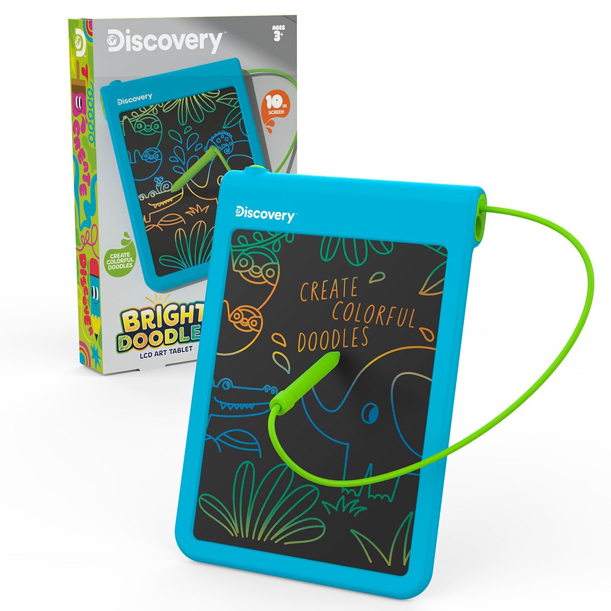 Discovery™ Tablet artystyczny LCD Bright Doodles – kolorowy rysunek bez bałaganu na panoramicznym wyświetlaczu, zawiera rysik na uwięzi