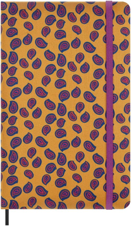 Silk Notebook, Hard Cover with Italian Silk from Mantero, with Ruled Pages and Elastic Closure, with Gift Box, Size Large 21x13cm, Colour Yellow
