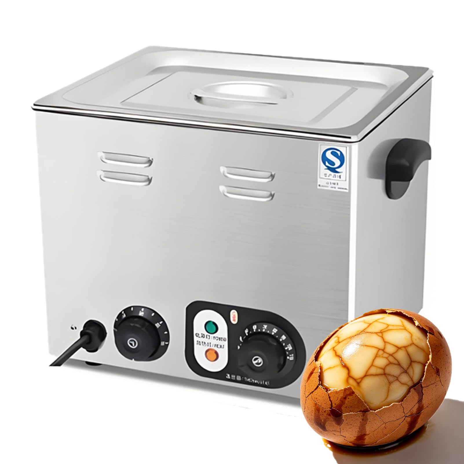 XNZJHPP Stainless Steel Egg Boiler Machine for 45-60 Eggs, Commercial Egg Cooker with Timer & Auto Shut-Off, Perfect for Soft-Boiled & Tea Eggs, Restaurant Quality (Timing withoutgrid)