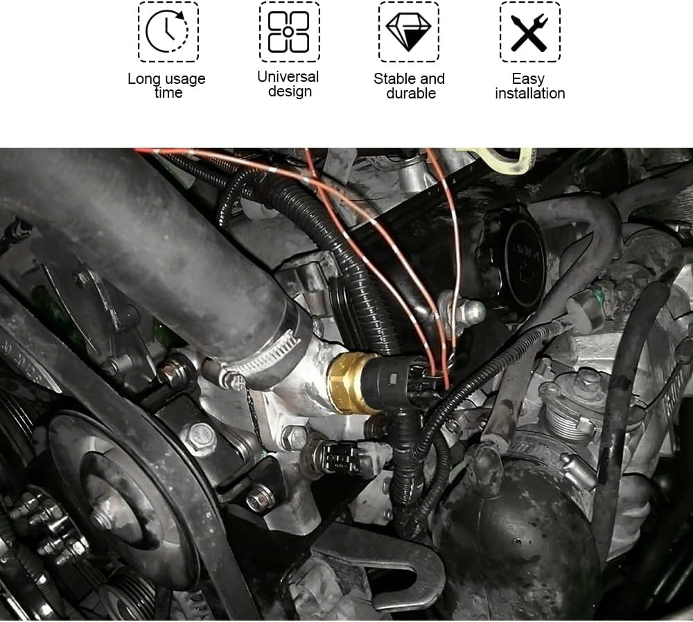 Engine Coolant Temperature Sensor, 12608814 213-4333 15326388 19236568 Compatible with Chevy Cavalier Cobalt Equinox Express Silverado 1500 2500 HD 3500 GMC Sierra Pontiac G5 Saturn (A)