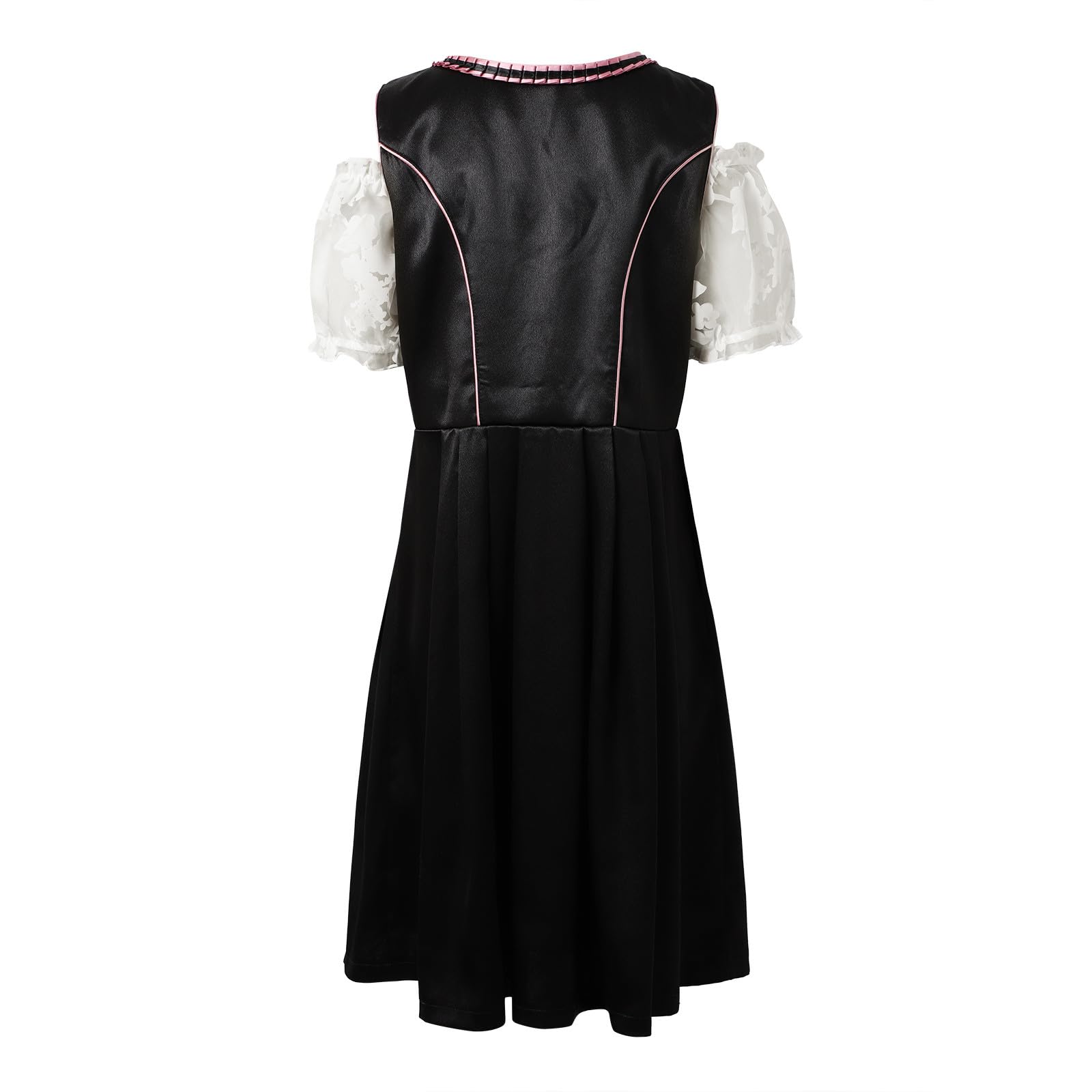 Dirndl Damen Midi Set 3 Teilig - Dirndl Für Damen Lang - Elegant Retro Kleider Festlich Dirndlkleid Einfaches Mit Bindeseil U-Ausschnitt Dirndelkleider Teenager Mädchen Festliche Outfit
