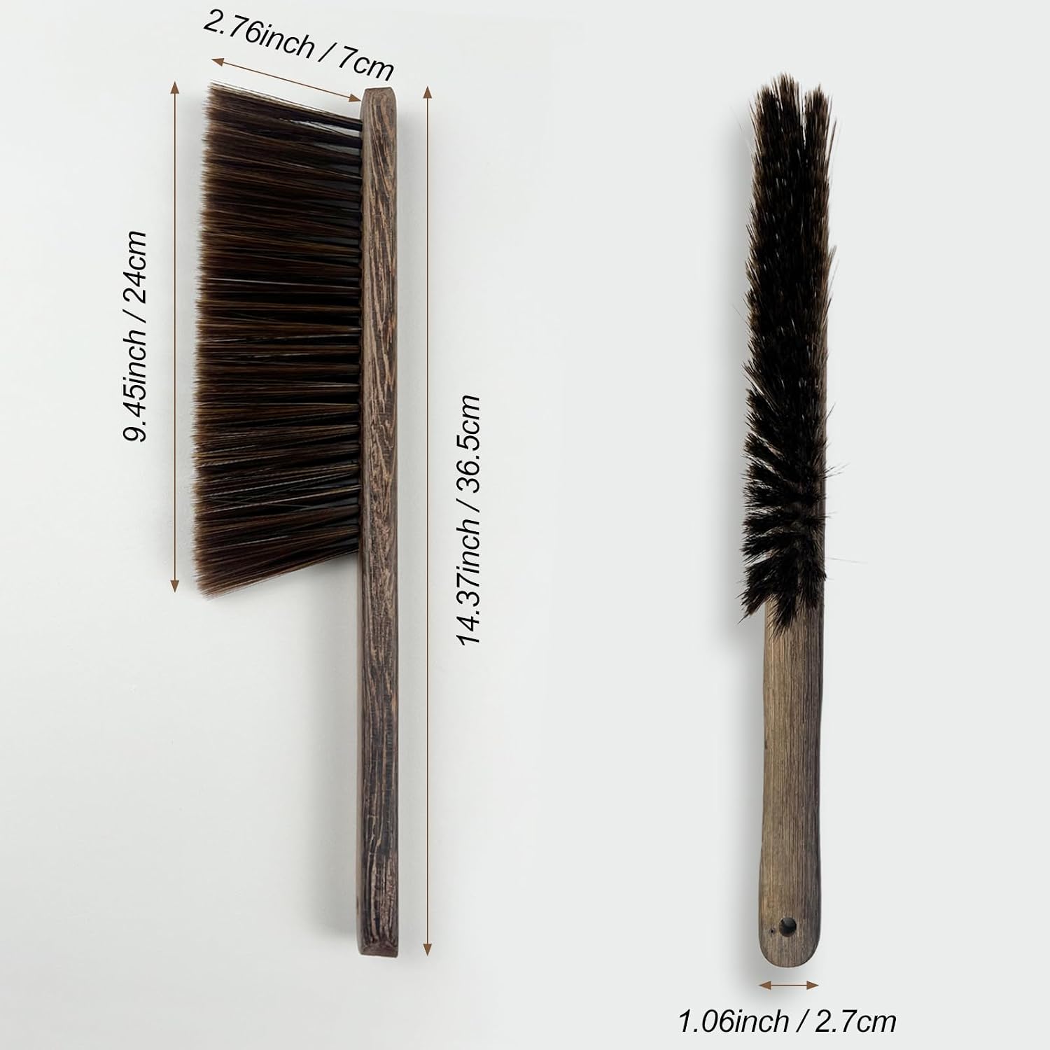Wood Dusting Brush, Handheld Soft Bristle Cleaning Broom for Furniture, Car, Couch, Bed, Clothes, and More