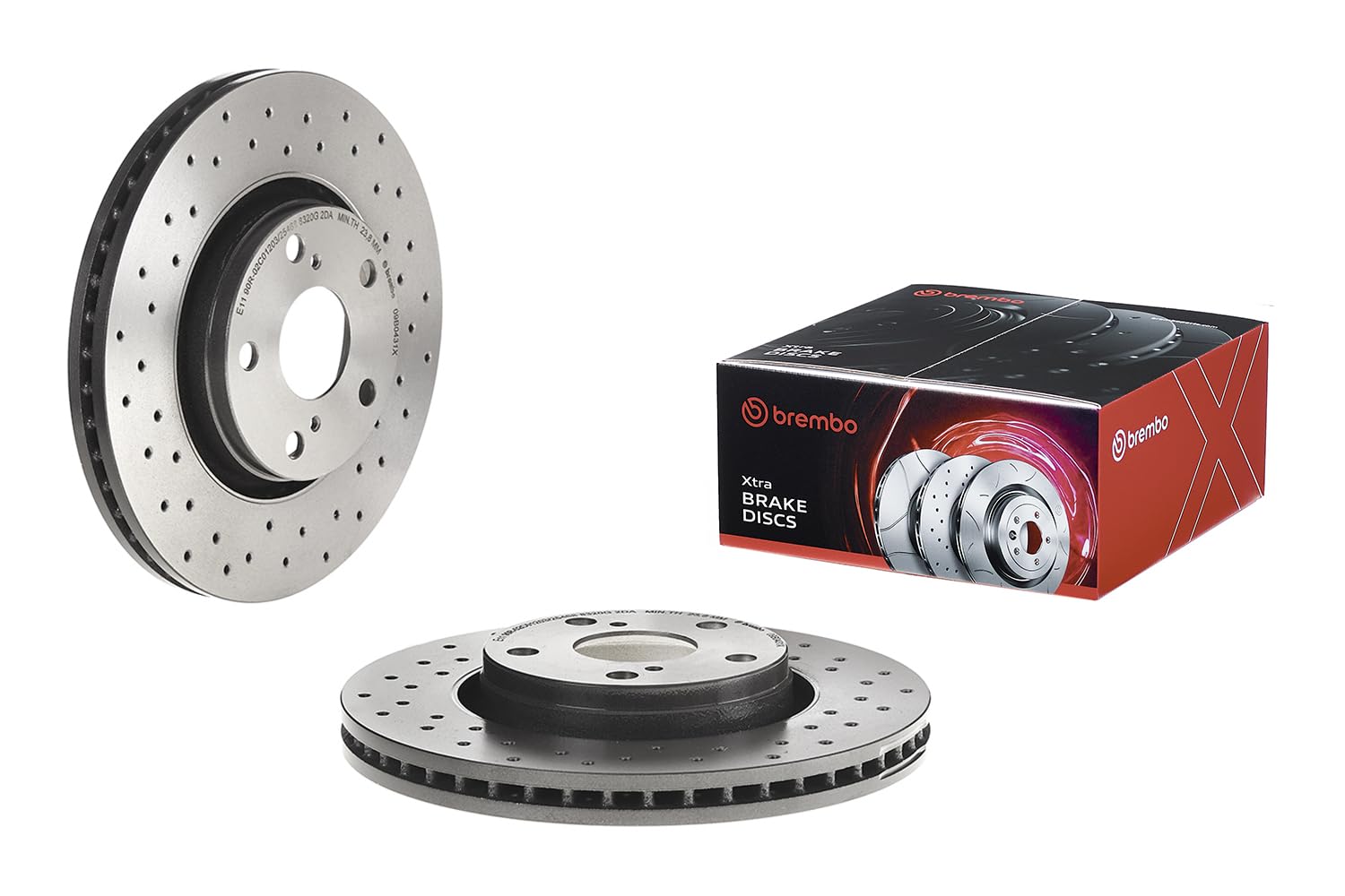 Brembo Xtra 09.B043.1X - Disco Freno Forato Anteriore, Set di 2