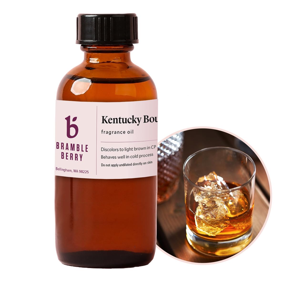 Bramble Berry Kentucky Bourbon Fragrance Oil 2 oz | Warm Masculine Scent for Soap Making, Candle Crafting, Beard Oil & Men’s Skincare | Skin Safe, Vegan, Paraben & Phthalate Free, DIY Craft Essential