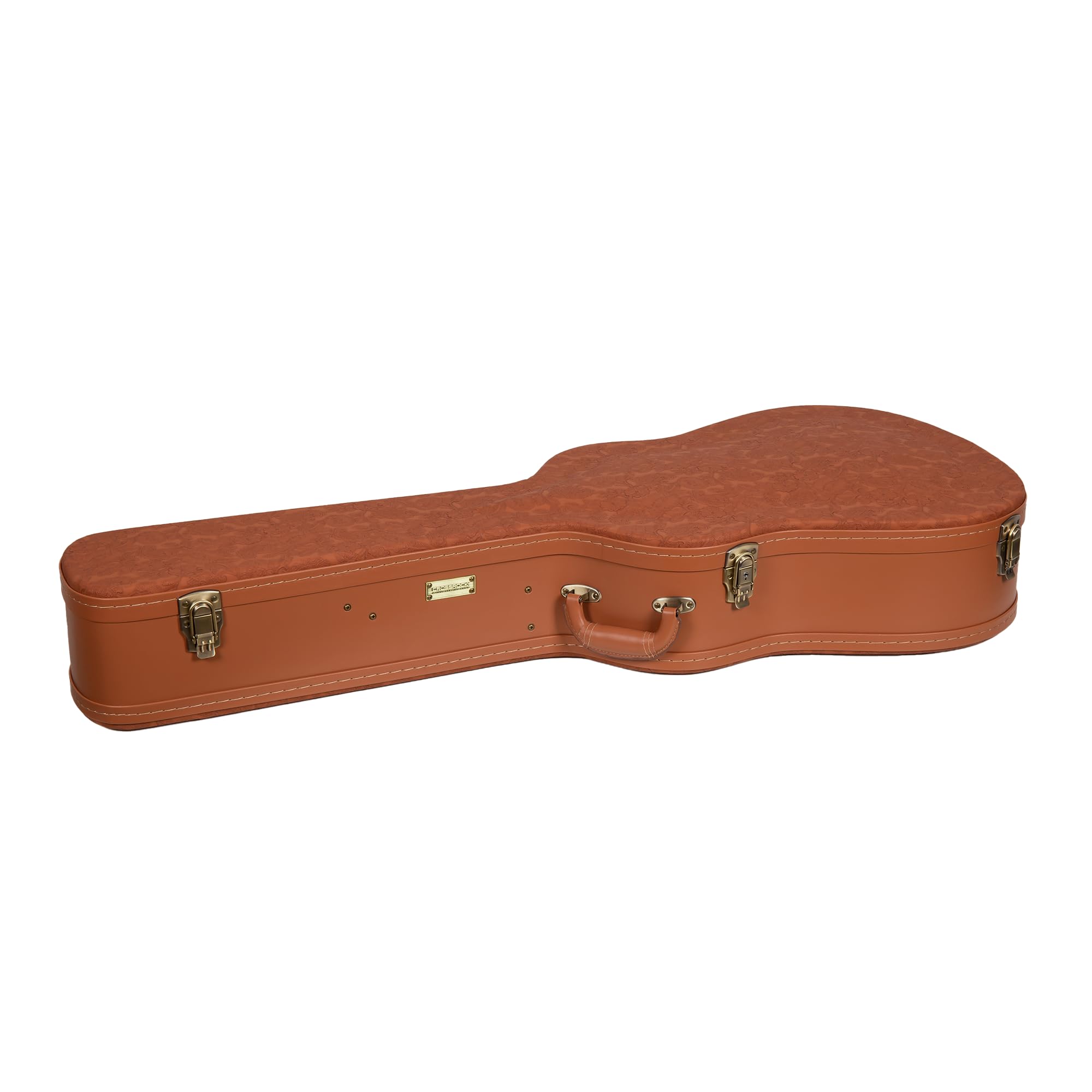 Crossrock Étui Rigide Relief Series pour Guitare dreadnought Gibson J-45 / Martin D | Finition Red Wood sculptée, intérieur Ivoire, Serrure – Premium Wooden Hardshell
