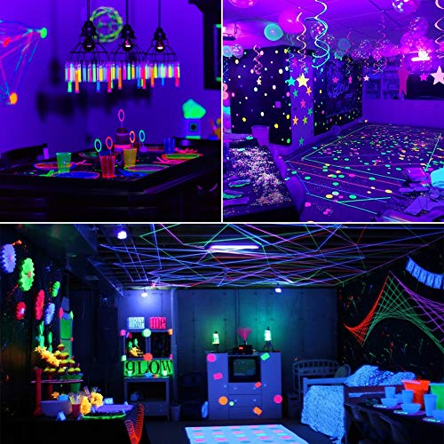 Image of 2 Pack 30W Purple Led Black Lights Flood Light with Plug(5ft Cable), IP66 Waterproof, for Blacklight Party, Stage Lighting, Aquarium, Body Paint, Fluorescent Poster, Neon Glow, (30W)