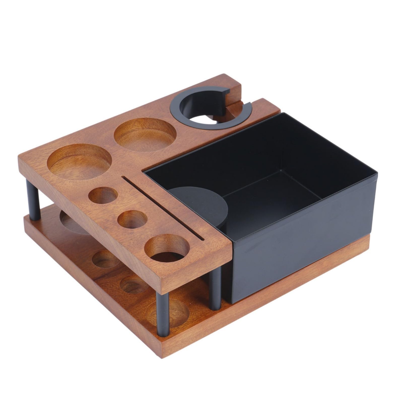 Nisorpa Espresso Knock Box, Espresso Organizer Station Coffee Organizer Box for Storage 51 to 54MM & 58MM Espresso Tamper, Portafilter and Puck Screen Accessories Distributor