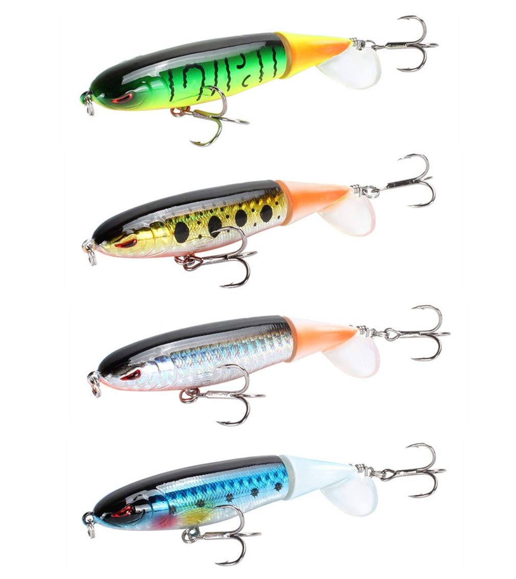 Ulalaza Fishing Lures Life-Like Swimbait with 3D Eyes & Strong Treble Hooks Fishing Hard Baits