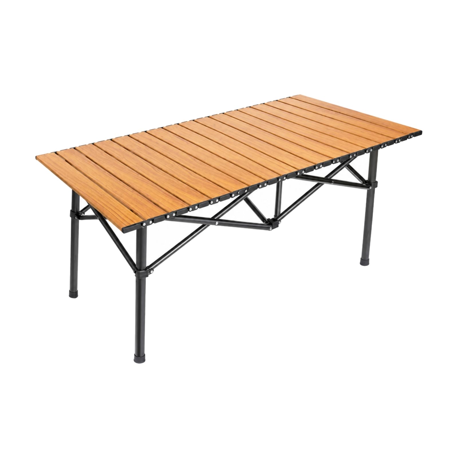 Tavolo da Campeggio Pieghevole tile Impermeabile Tavolo Pieghevole con in Metallo Rinforzato Resisn Inmperie per Giardino, 120cm+Con Cesto