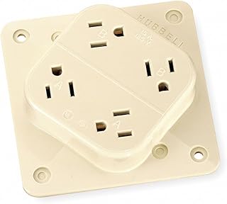 Receptacle, Quad, 15A, 5-15R, 125V, Ivory
