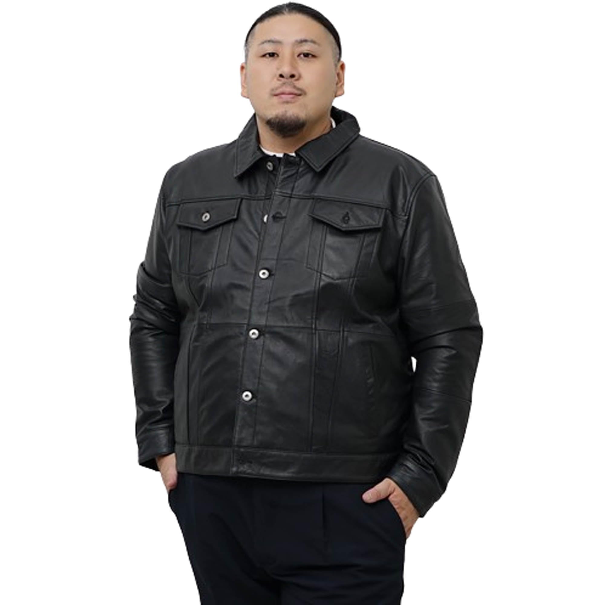 Amazon.co.jp: [サムディフ] 大きいサイズ 【本革】レザージャケット 