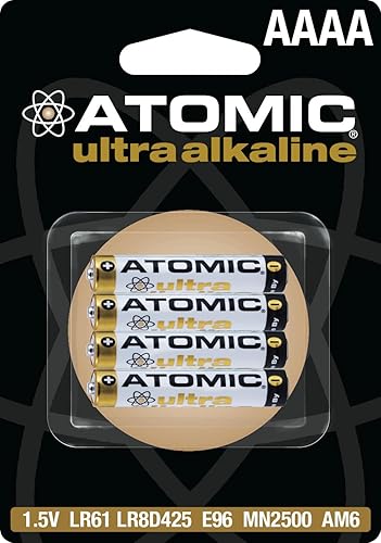 Miniatura 13 de ATOMIC Baterías ultra alcalinas AA/AAA/AAAA/N-Cell 1.5V (LR6 AM3, LR03 AM4, LR8D425 AM6) (AA, 4 baterías)