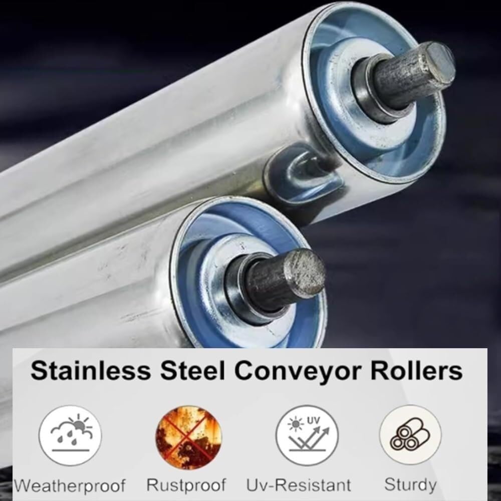 Rulli per nastro trasportatore in acciaio, confezione da 2, diametro 32 mm, lunghezza 190 mm, parti di ricambio per una movimentazione efficiente dei materiali