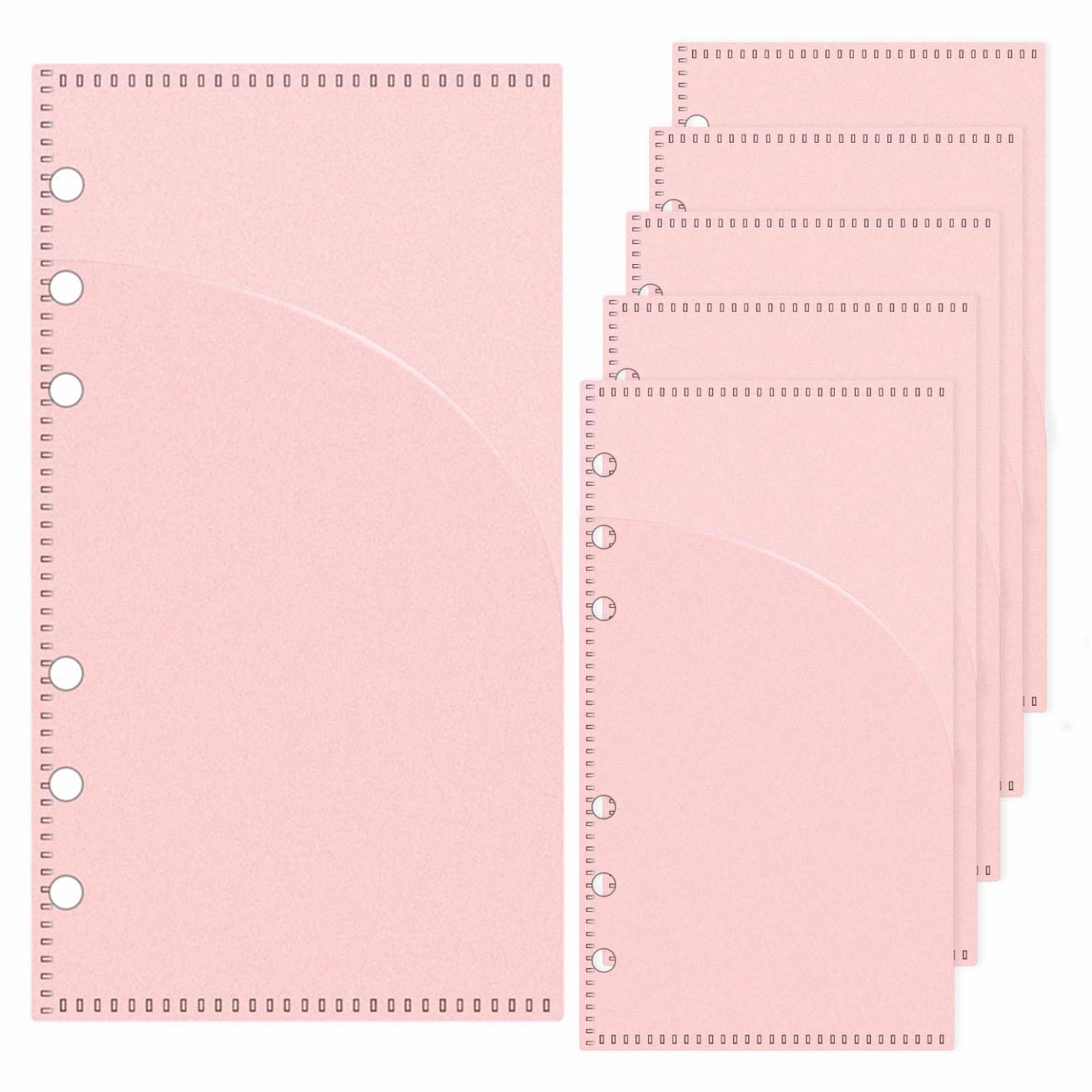 MEI YI TIAN 6pcs Pink A6 Cash Envelopes Binder Dividers with Pockets Inserts Zipless No Tab Loose Leaf Bags for Budget 6 Ring Binder Bill Money Organizer Planner (6 A6 Pink)