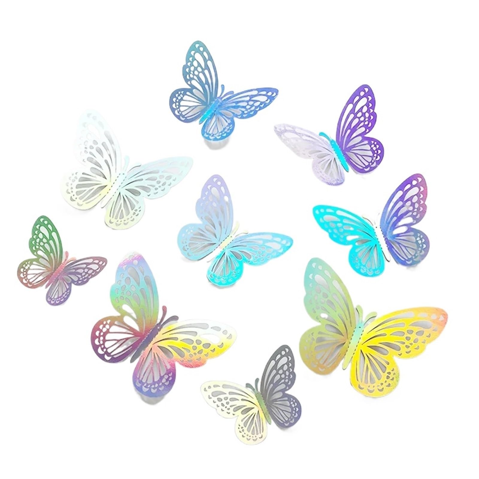 3D Butterfly Wall Decoration 12pcs Sticker 3D Effect Crystal Butterflies Wall Beautiful Butterfly for Kids Room Decal Home Decoration(Color5)