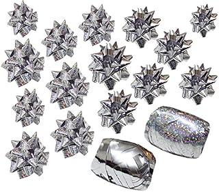 WSL Present Wrapping Sparkling Silver Bows And Ribbon Kit