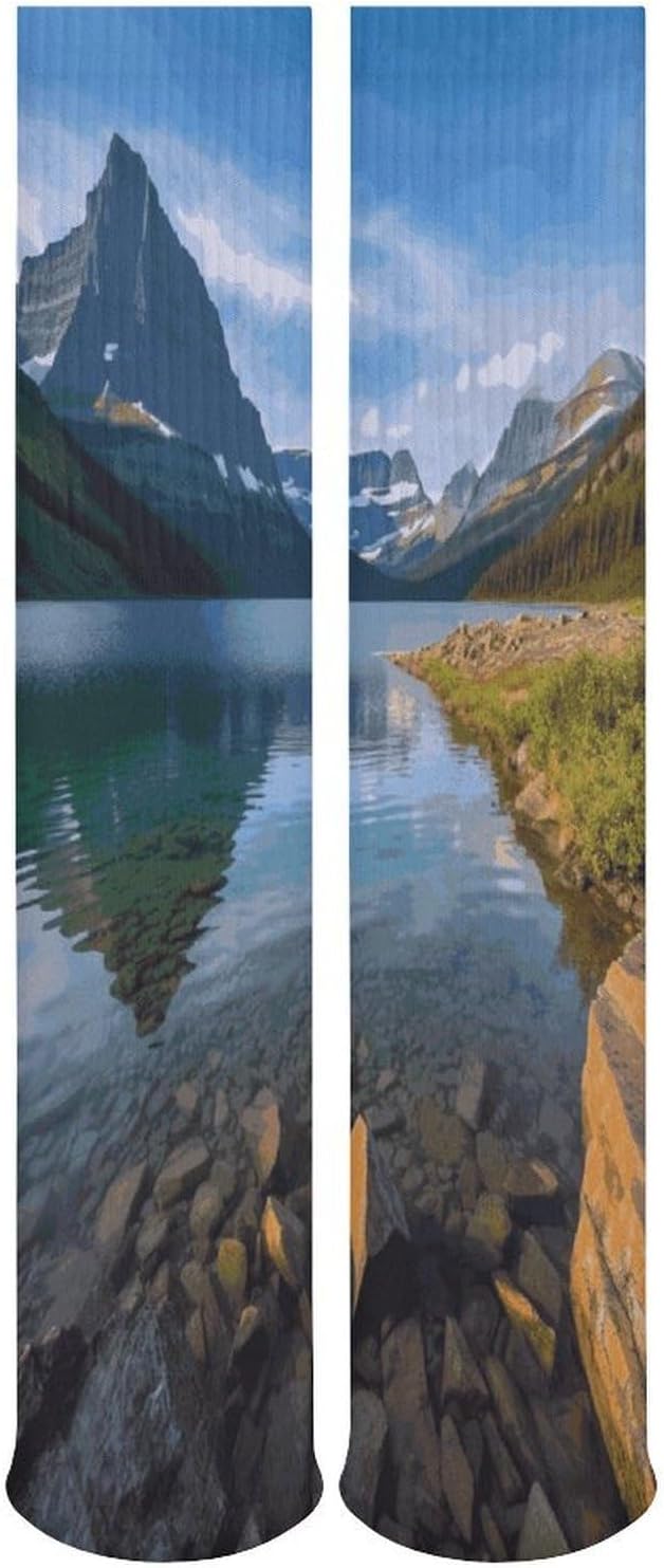 Glacier National Park Stocking - Cute Casual Long Athletic,Crew Sock for Men Women,Running Socks Soft Breathable for Gift