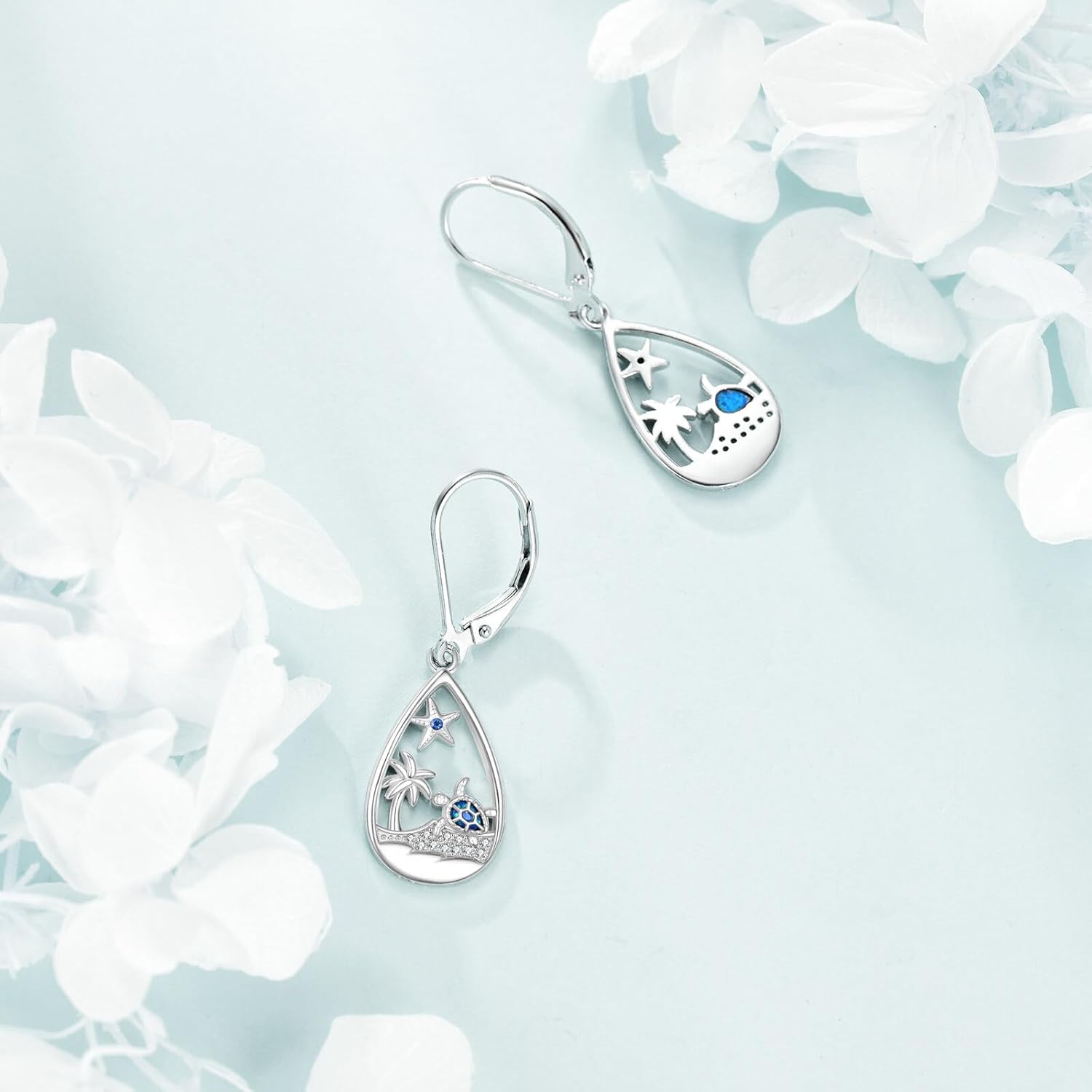 Anchor/Sea Turtles/Frog/Cowboy Earrings Sterling Silver Nautical Drop Earrings Steering Ocean Sea Nautical Theme Jewelry Gifts for Women - Image 5