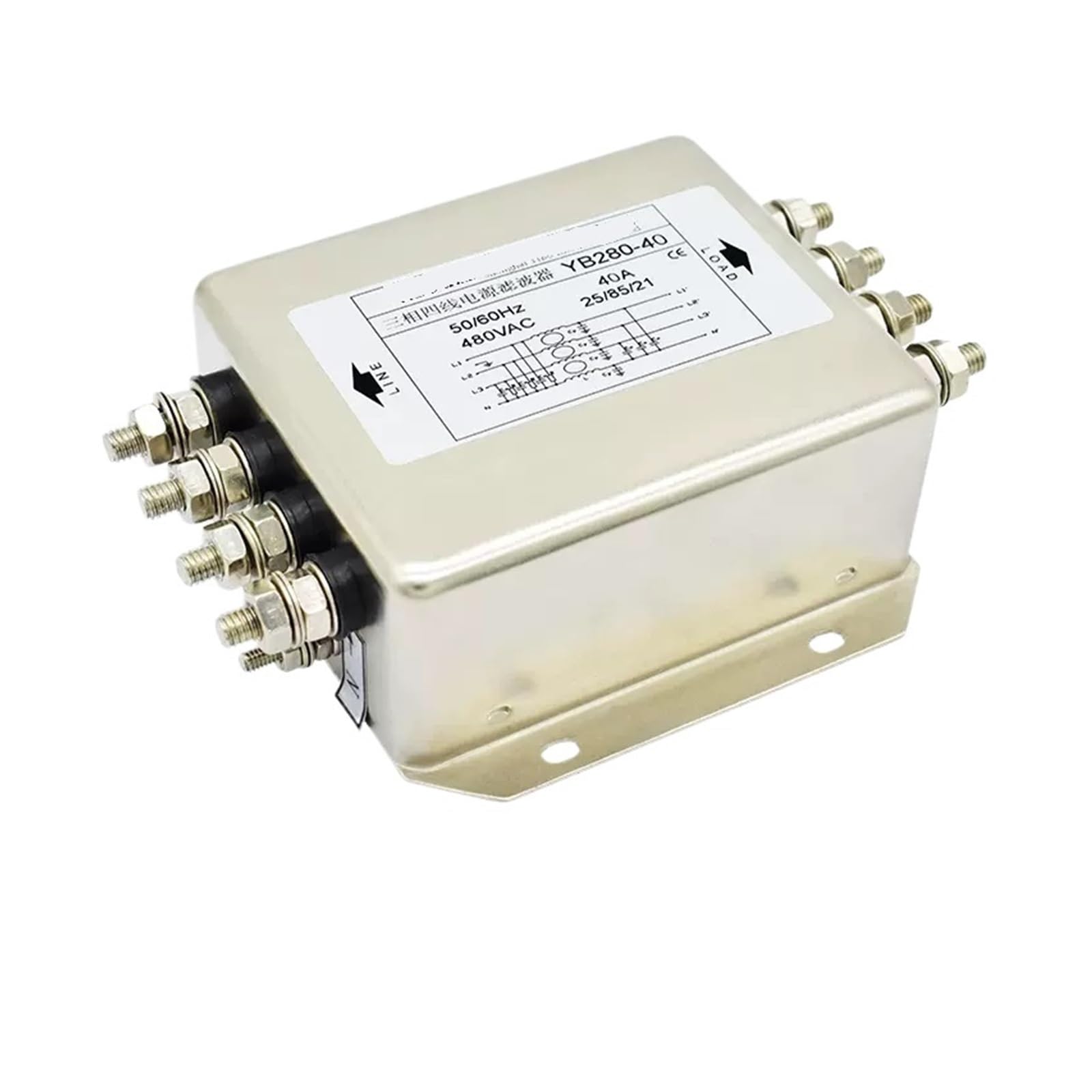 Filtre triphasé 380V YB280-40A pour variateur fréquence et servo-moteur