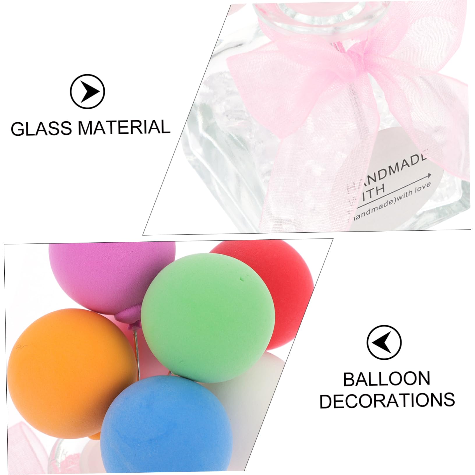 Alipis 3 Bottiglie di Profumo per Auto in Vetro, Diffusore di Aromi a Forma di Palloncino, Decorazione per Interni e Armadi