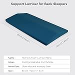 Oreiller de soutien Lombaire pour lit - Douleurs dans le bas du dos. - Coussins en mousse de mémoire pour lit, Oreiller de taille ergonomique pour côté & Sommeil arrière(bleu).