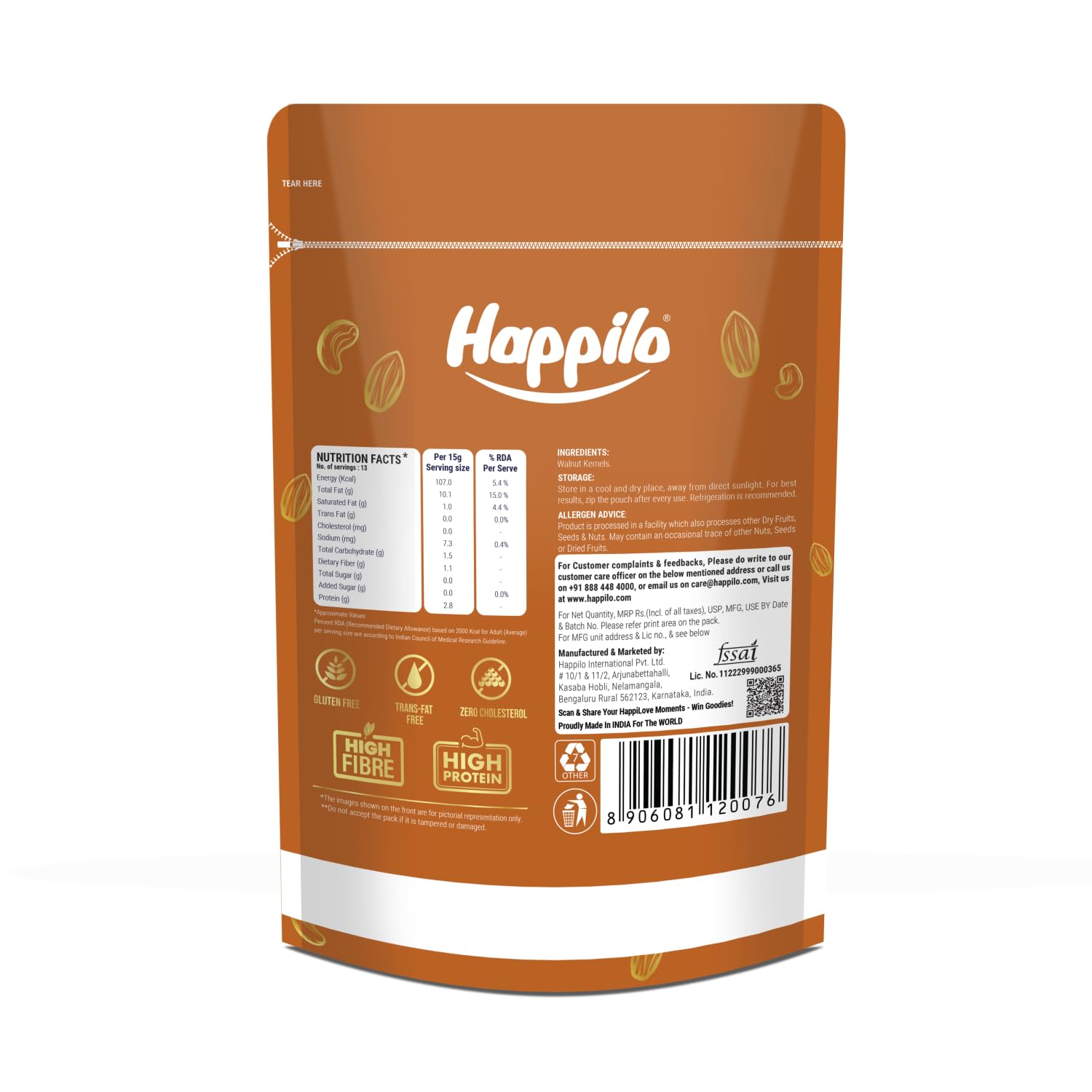 Happilo 100% Natural Californian Walnut Kernels