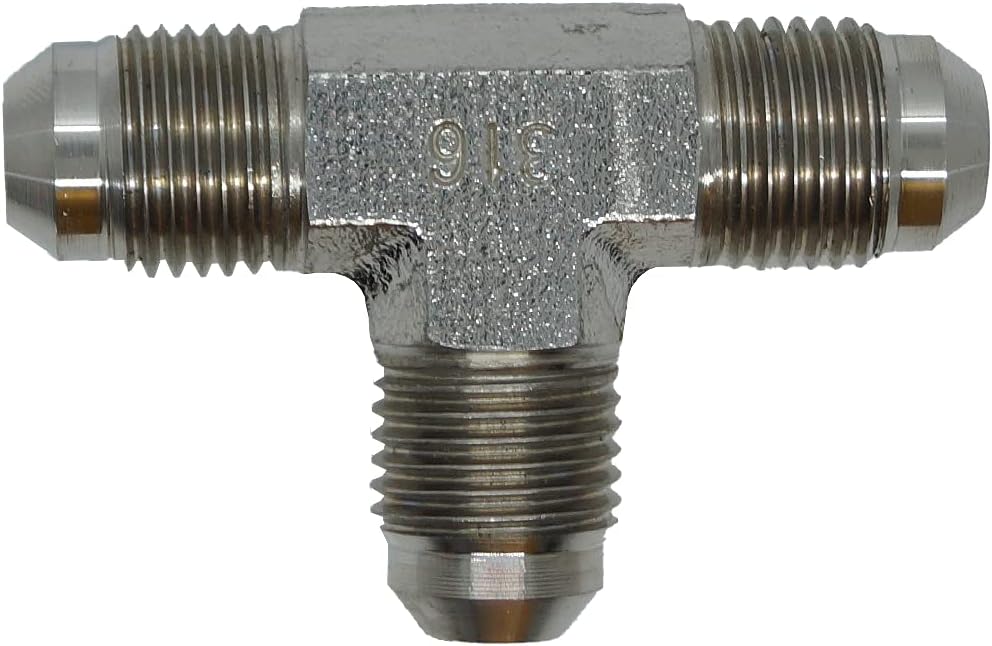 RFS Stainless Steel JIC Flared Tube Fitting, Tee, 3/4" Tube OD JIC Male