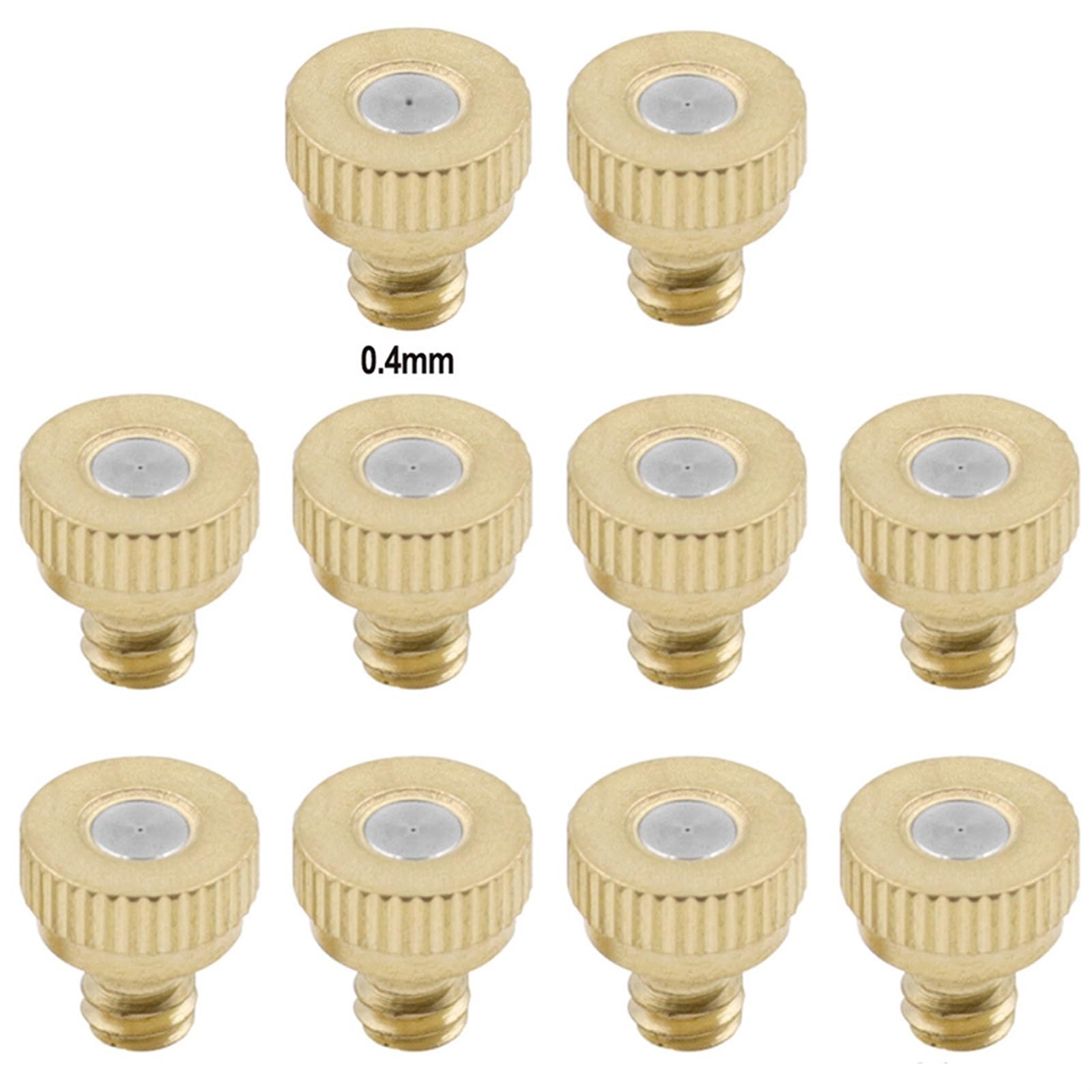 Brass Mister Nozzles 10Pcs Brass Misting Nozzles for Garden Sprinkler Outdoor Cooling System Watering Sprinklers Supplies(0.4mm)