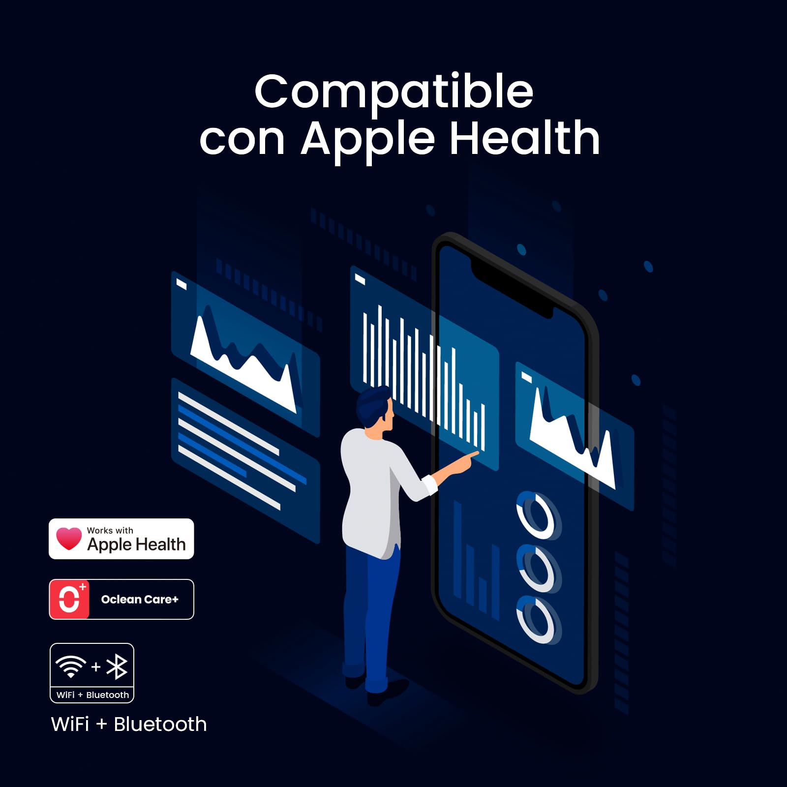 Cepillo eléctrico Oclean X Elite 10, AI cepillado personalizado，Pantalla táctil con seguimiento de 12 áreas, 40°de oscilación, 5 Modos, Temporizador, 40 Días, Pronóstico del tiempo, IPX7, Negro